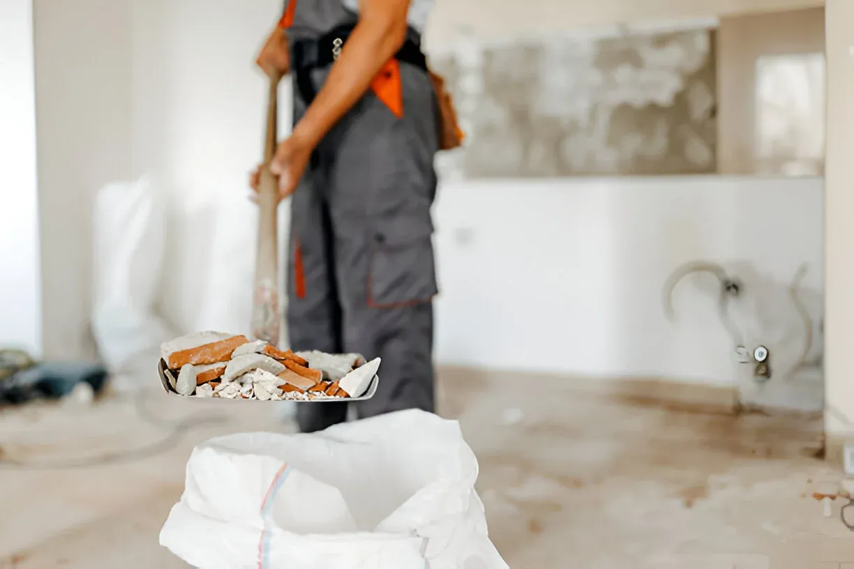 Clean and dust free bedroom with polished floors after professional construction cleaning service.